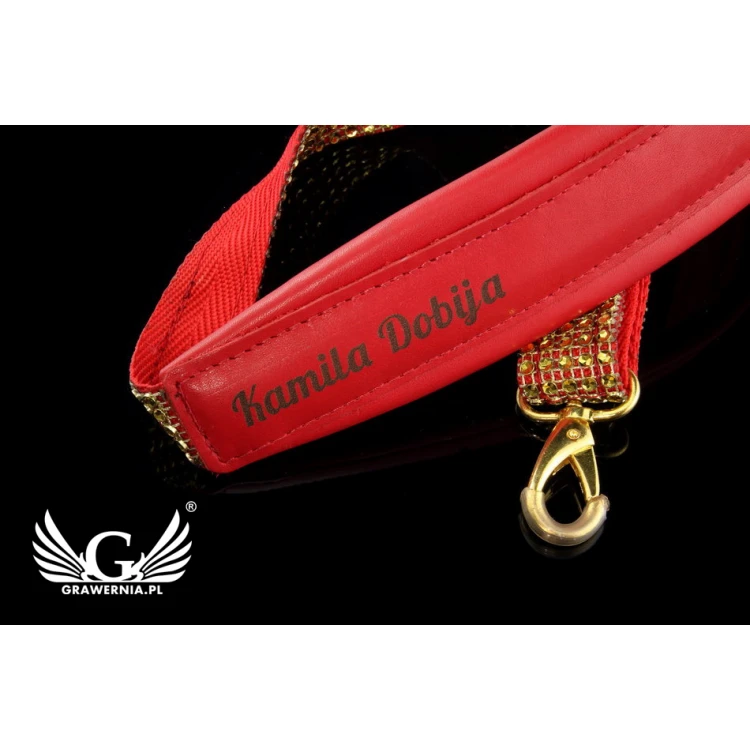 SAXOPHONE STRAP red-gold - Grand Staff model - Exclusive version - PDS25