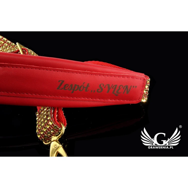 SAXOPHONE STRAP red-gold - Grand Staff model - Exclusive version - PDS25