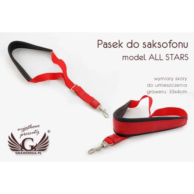 SAXOPHONE STRAP red - black - model: All Stars - Comfort version - PDS12