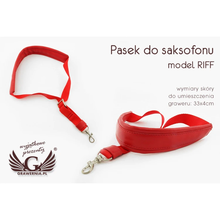 SAXOPHONE STRAP red - model: Riff - Comfort version - PDS13