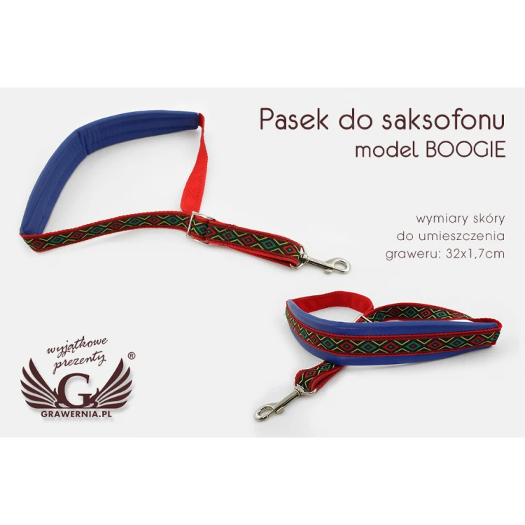 SAXOPHONE STRAP blue-red - Boogie model - Comfort version - PDS34