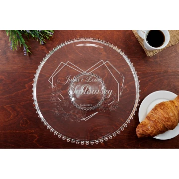 Glass Cake Stand with Engraving - Gift for the Newlyweds - PAT018