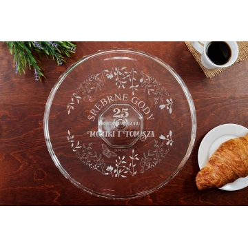 Glass Cake Stand with Engraving - Wedding Anniversary - PAT034
