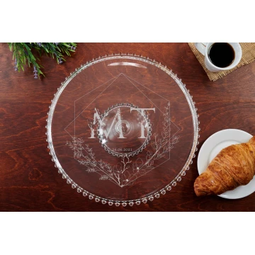 Glass Cake Stand with Engraving - Gift for the Newlyweds - PAT035