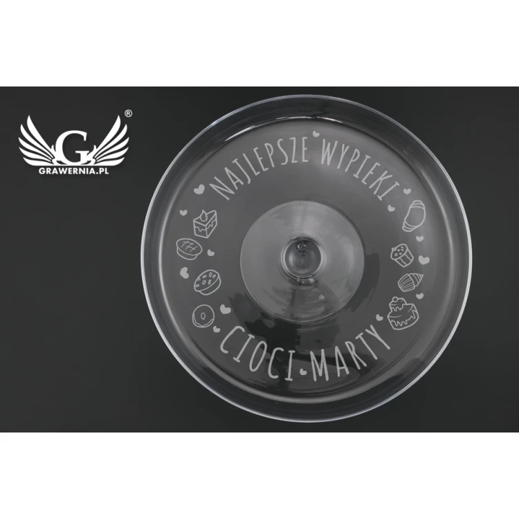 Glass Platter with Dome - Custom Engraving - PAT013