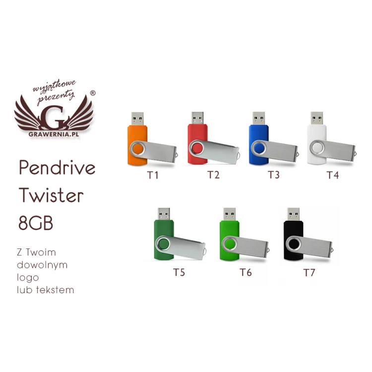 TWISTER 8GB USB 2.0 FLASH DRIVE with your logo or any laser-engraved inscription
