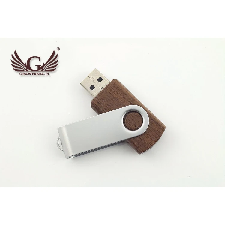 Twister Walnut 8GB USB 2.0 Flash Drive with Your Custom Logo or Text