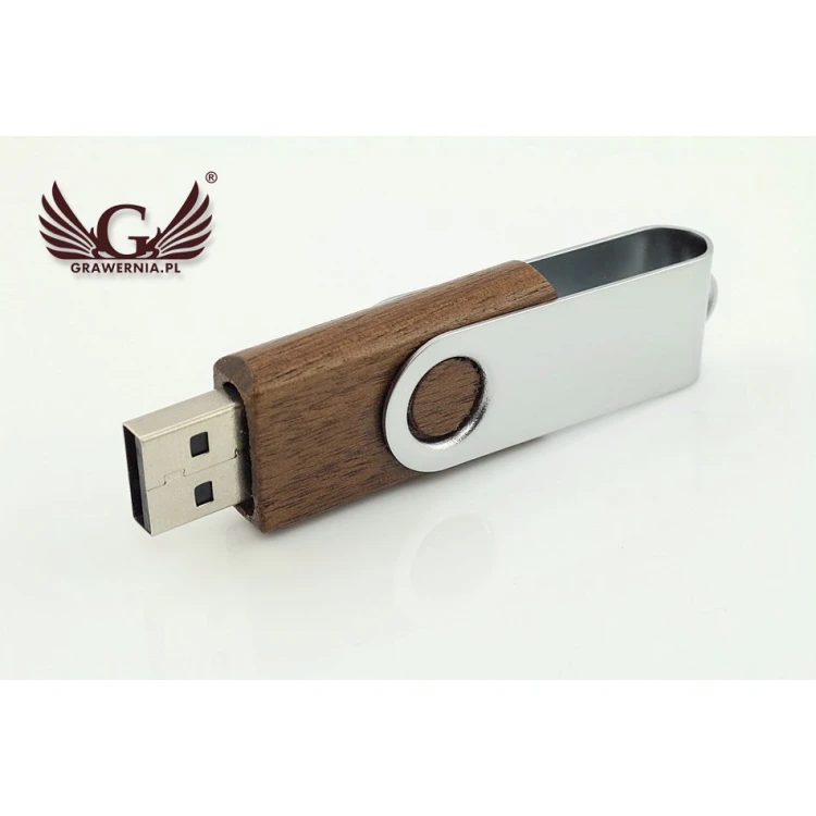 Twister Walnut 8GB USB 2.0 Flash Drive with Your Custom Logo or Text