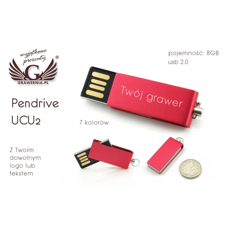 GOODRAM UCU2 8GB USB 2.0 PENDRIVE with your custom logo or text