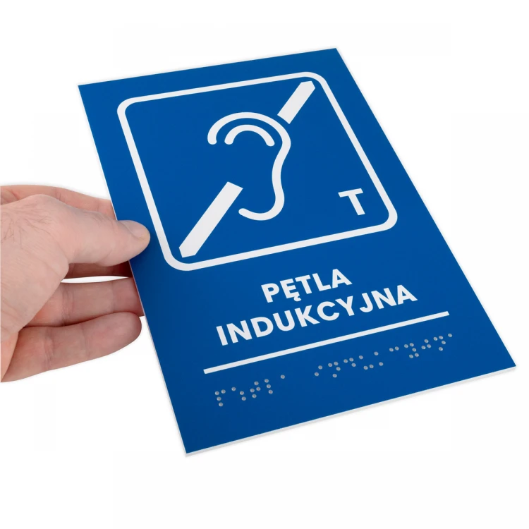 Induction Loop - Braille Script Plaque - Size 140x205mm - Hard PCW - TAB482