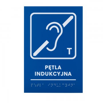 Induction Loop - Braille Script Plaque - Size 140x205mm - Hard PCW - TAB482