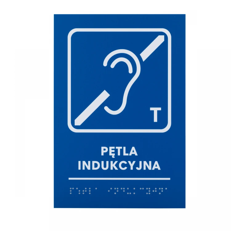 Induction Loop - Braille Script Plaque - Size 140x205mm - Hard PCW - TAB482
