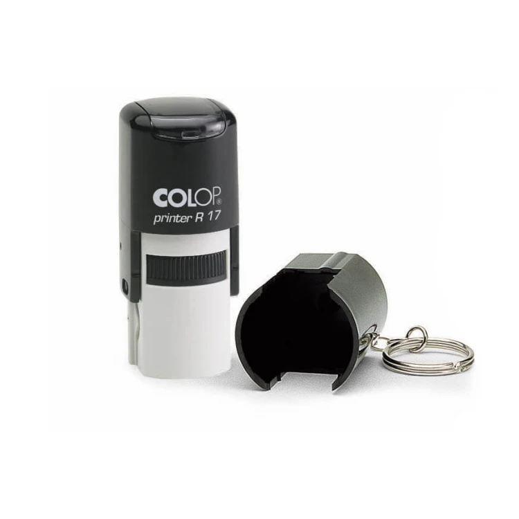 Self-inking round stamp COLOP Printer R17/1 Keyring - text plate size: 17x17mm - COL074