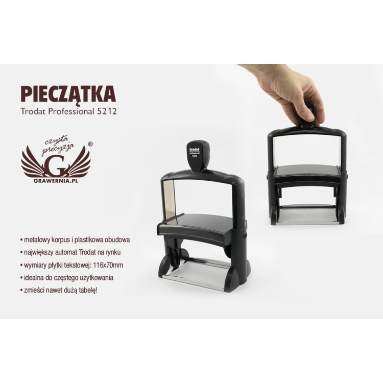 Trodat Professional 5212 Self-Inking Stamp - Impression Size: 116x70mm - TRD009