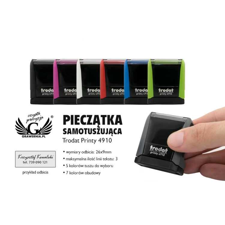 Self-inking stamp TRODAT Printy 4910 - text plate size: 26mm x 9mm