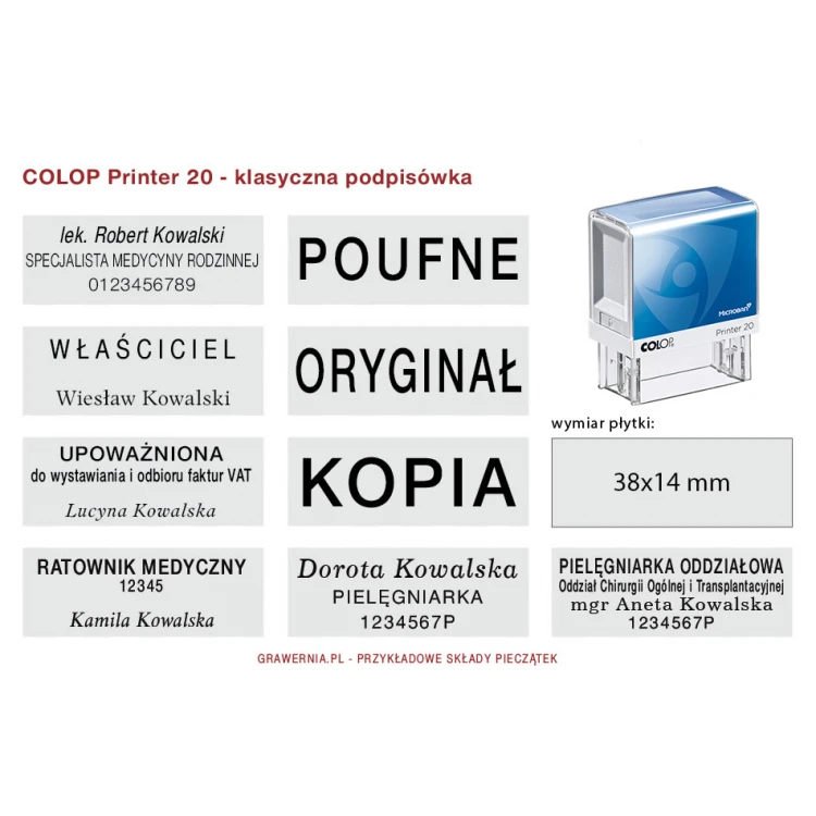 Self-inking stamp with antibacterial protection COLOP Printer 20 Microban - imprint size 38x14mm - COL035
