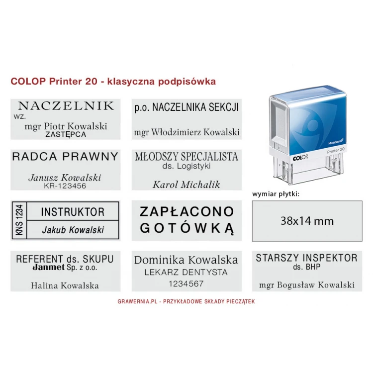 Self-inking stamp with antibacterial protection COLOP Printer 20 Microban - imprint size 38x14mm - COL035