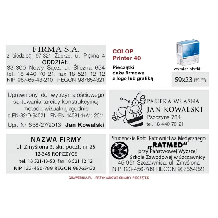 Self-inking stamp with antibacterial protection COLOP Printer 40 Microban - imprint size 59x23mm - COL037