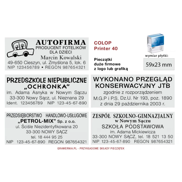 Self-inking stamp with antibacterial protection COLOP Printer 40 Microban - imprint size 59x23mm - COL037