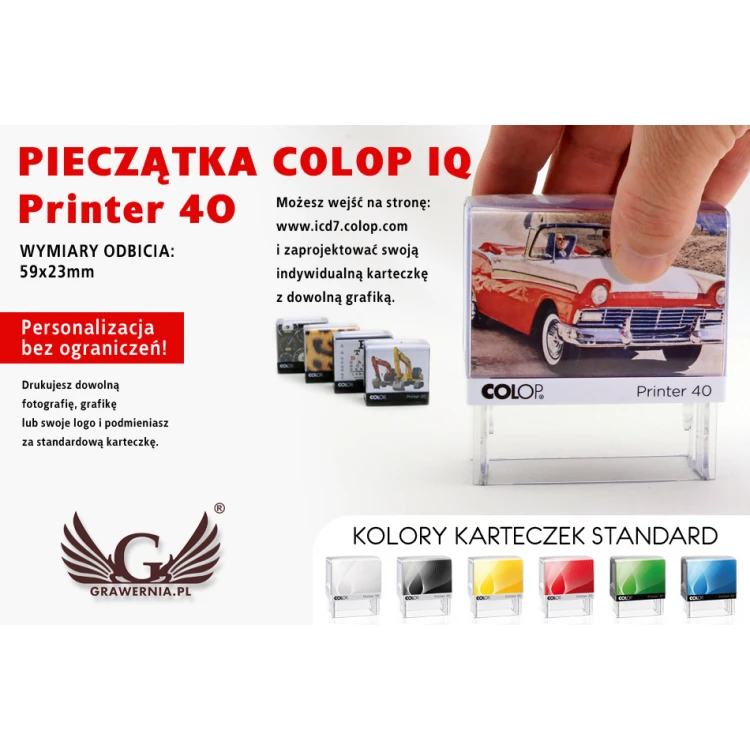 Self-inking stamp COLOP Printer 40 - text plate size: 59 x 23mm