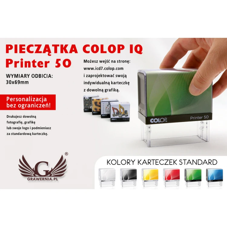 Self-inking stamp COLOP Printer 50 - text plate size: 30 x 69mm