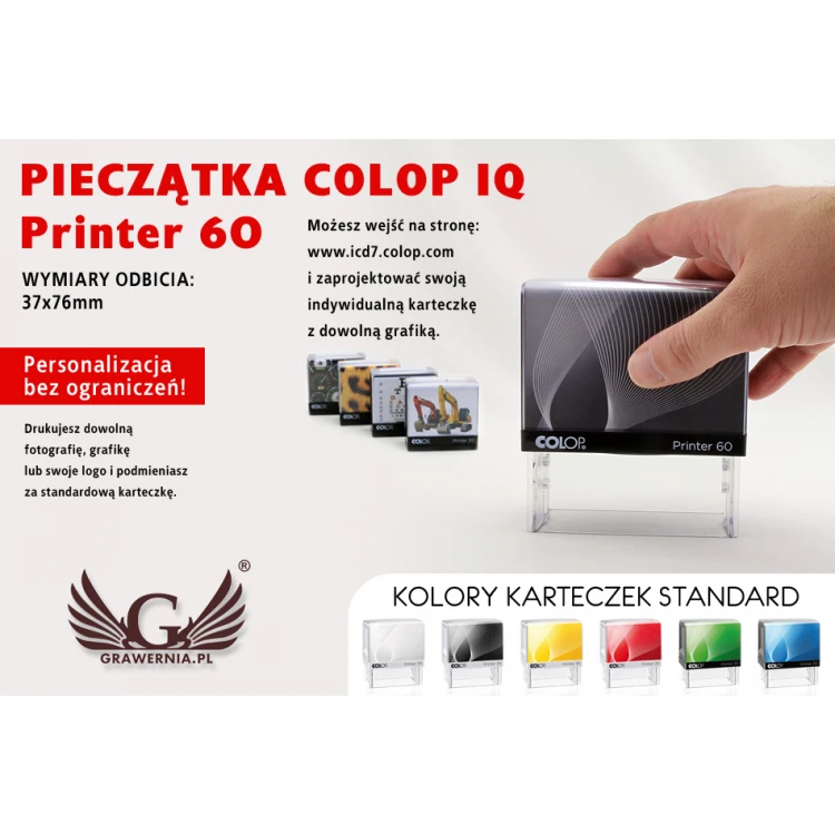 Self-inking stamp COLOP Printer 60 - text plate size: 37 x 76 mm
