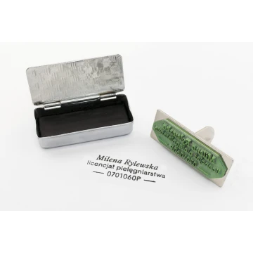 Stamp in a Metal Box - 1 - Impression Size 15x35mm - PM001