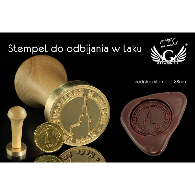 Seal for stamping in wax - CNC - diameter 38mm, concave engraving