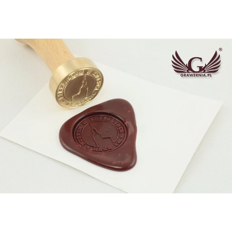 Seal for stamping in wax - CNC - diameter 38mm, concave engraving