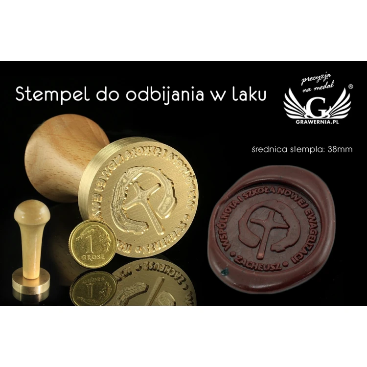 Seal for stamping in wax - CNC - diameter 38mm, concave engraving