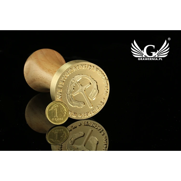 Seal for stamping in wax - CNC - diameter 38mm, concave engraving