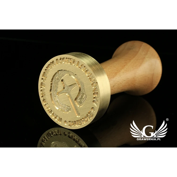 Seal for stamping in wax - CNC - diameter 38mm, concave engraving