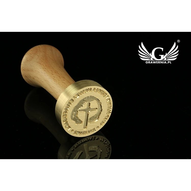 Seal for stamping in wax - CNC - diameter 38mm, concave engraving