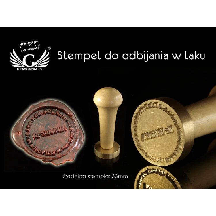 Seal for stamping in wax - CNC - diameter 33mm