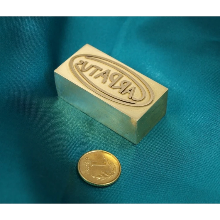 Matrix / Stamp for cold embossing logo on leather - dimensions: 39x19mm