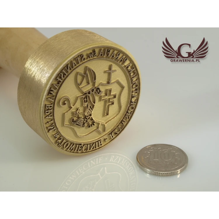 PARISH SEAL - brass diameter 36mm engraving depth about 0.4mm