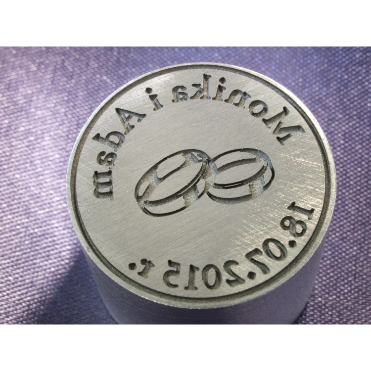 Wedding Envelope Seal - 25mm Aluminium Wax Stamp with approximately 1mm engraving depth
