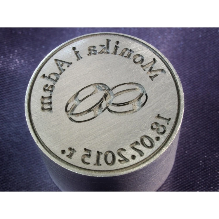 Wedding Envelope Seal - 25mm Aluminium Wax Stamp with approximately 1mm engraving depth