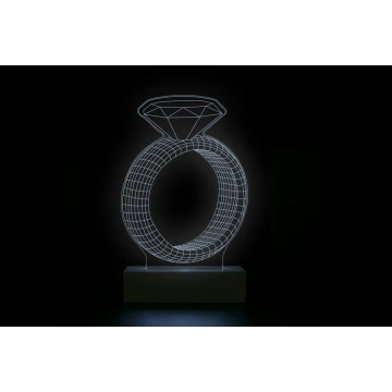 Ring - 3D LED RGB Lamp Controlled by Remote - L3D015