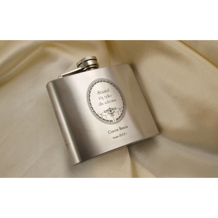 Weston Steel Hip Flask with Engraving - 180ml
