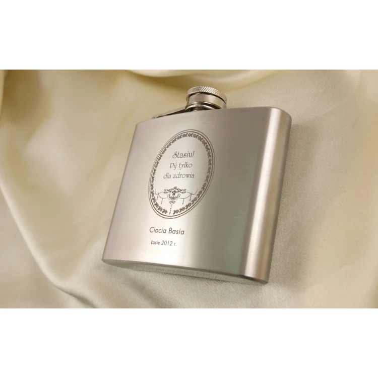 Weston Steel Hip Flask with Engraving - 180ml