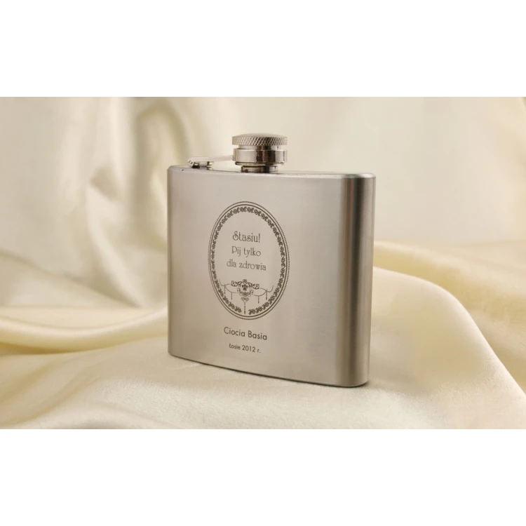 Weston Steel Hip Flask with Engraving - 180ml