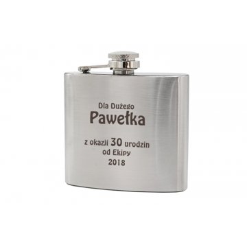 Steel Hip Flask CLARK with Engraving - 120ml - AL014