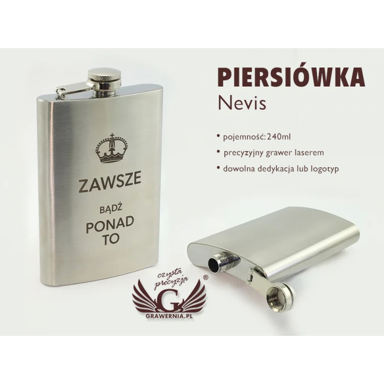 Nevis Steel Hip Flask with Engraving - 240ml
