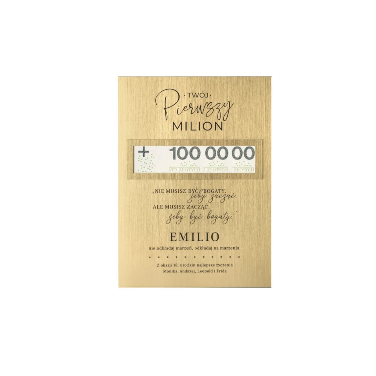 First Million - 18th Birthday Gift - Size 160x220mm - DS041