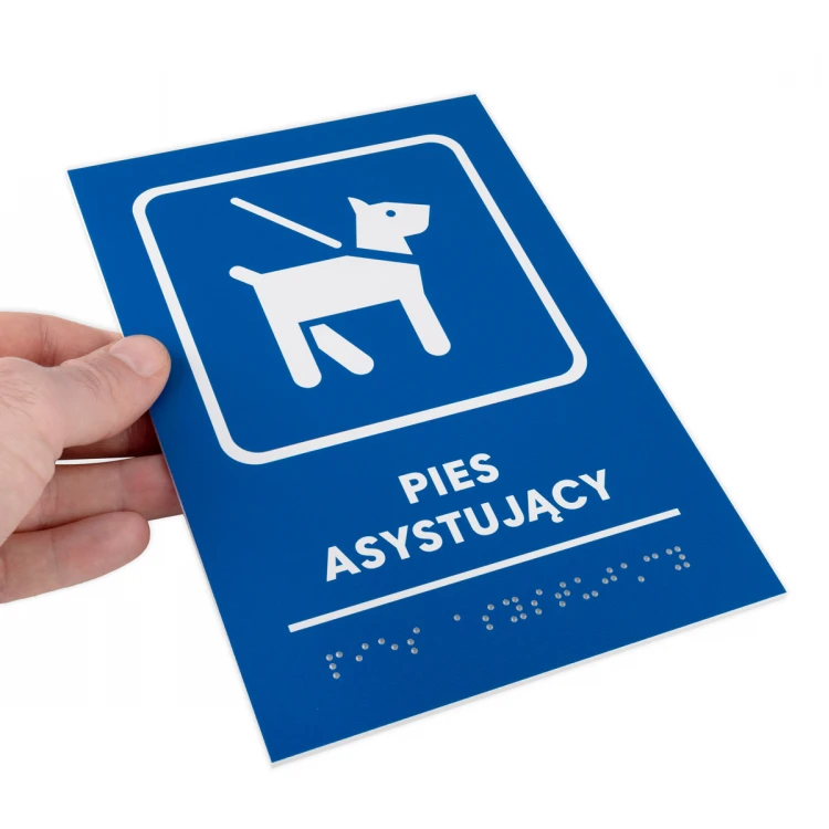 Assistance Dog - Braille Sign - size 140x205mm - Hard PVC - TAB481