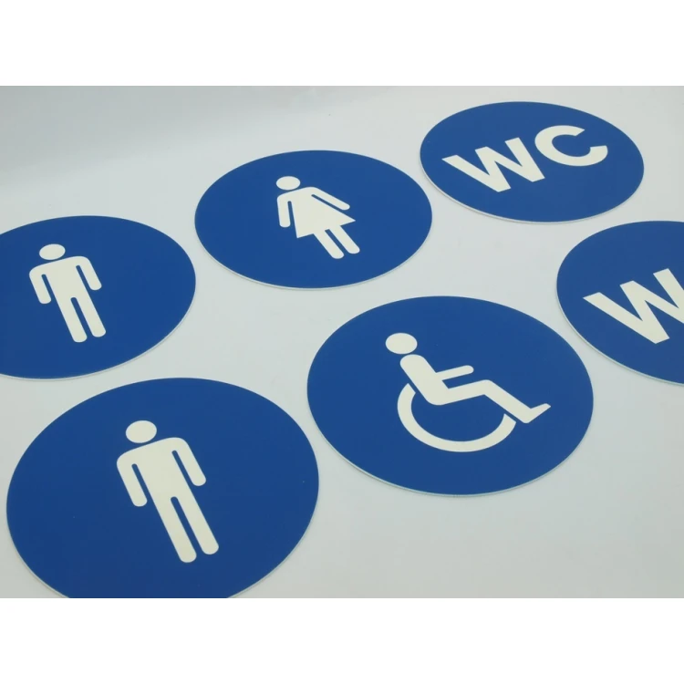 Pictograms - blue color - plaque with a diameter of 14 cm