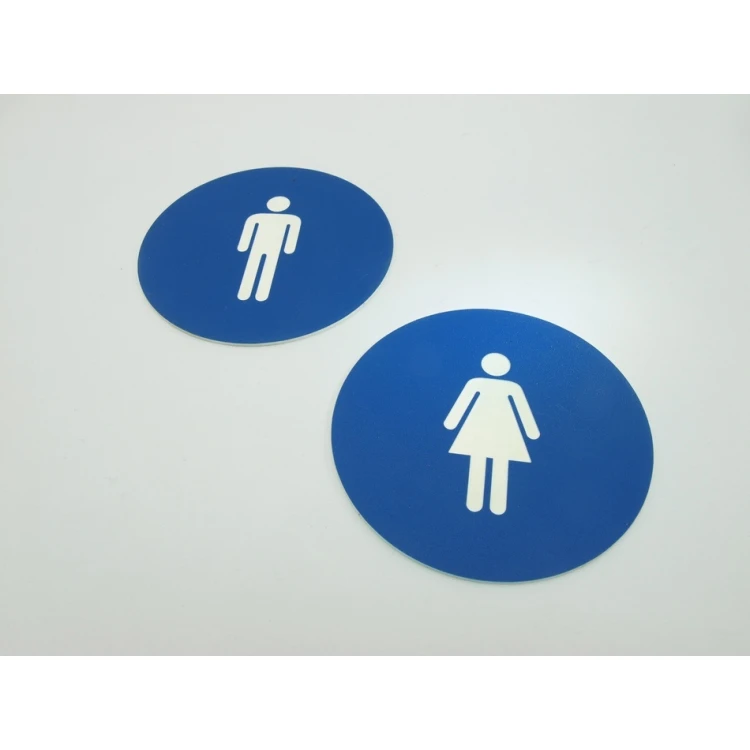 Pictograms - blue color - plaque with a diameter of 10 cm