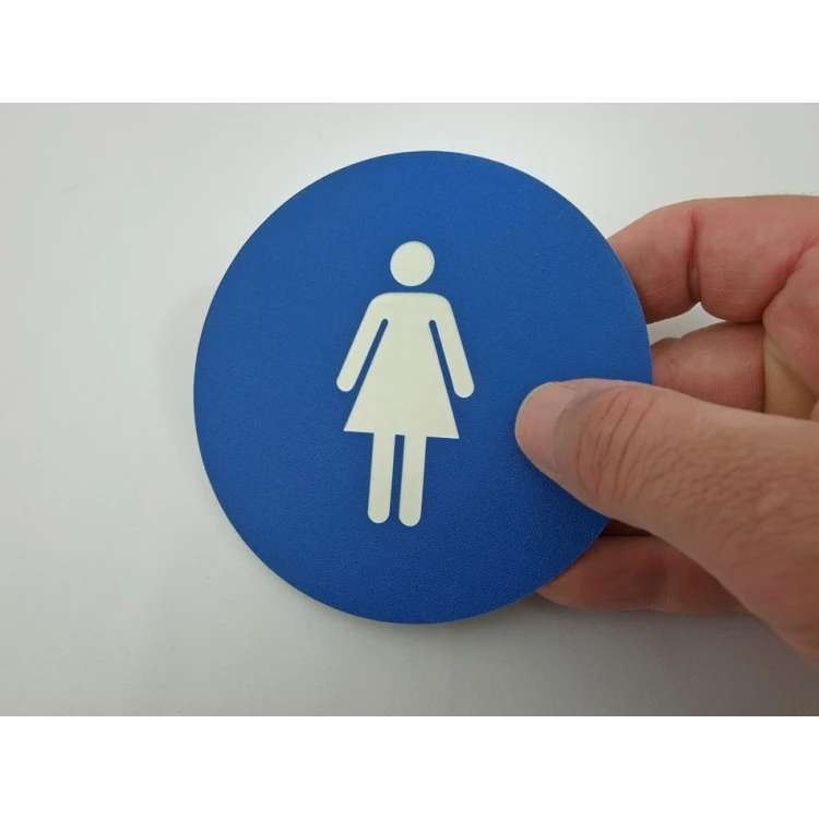Pictograms - blue color - plaque with a diameter of 10 cm