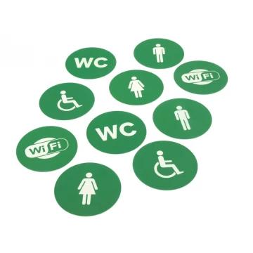 Pictograms - green color - plaque with a diameter of 10 cm